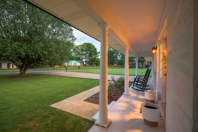 view of patio / terrace featuring covered porch