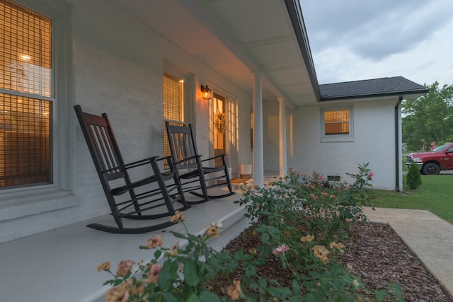 view of patio featuring covered porch