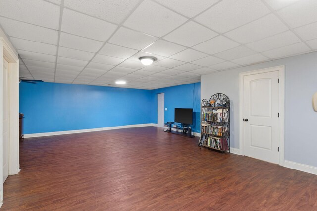 4584 S Mill Ln, Cross Plains, TN 37049 - finished basement featuring wood finished floors and a paneled ceiling