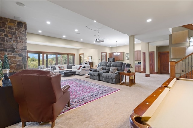 view of carpeted living room