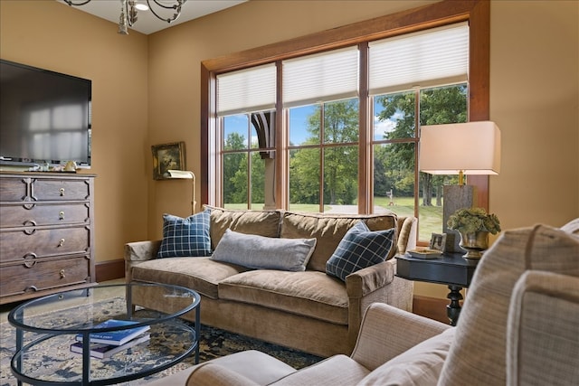 living room featuring plenty of natural light