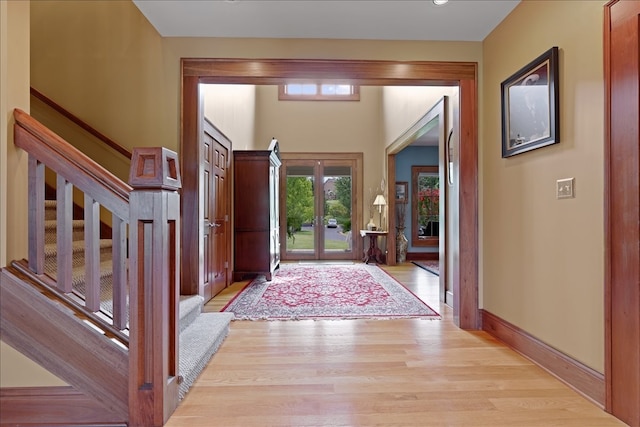 entrance foyer featuring light hardwood / wood-style floors