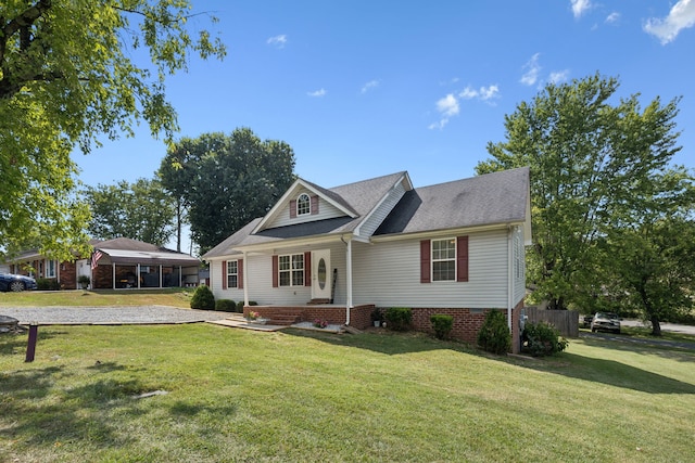 view of front of property with a front yard