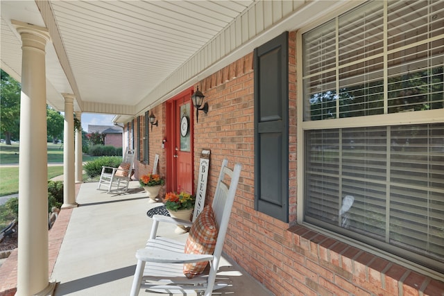 view of patio with a porch