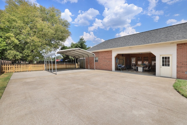 view of patio with a carport