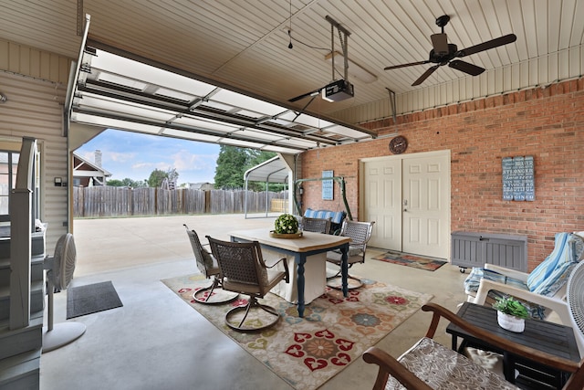 view of patio / terrace featuring ceiling fan