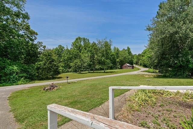 view of community featuring a lawn