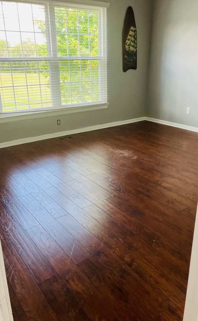 empty room featuring dark wood-type flooring