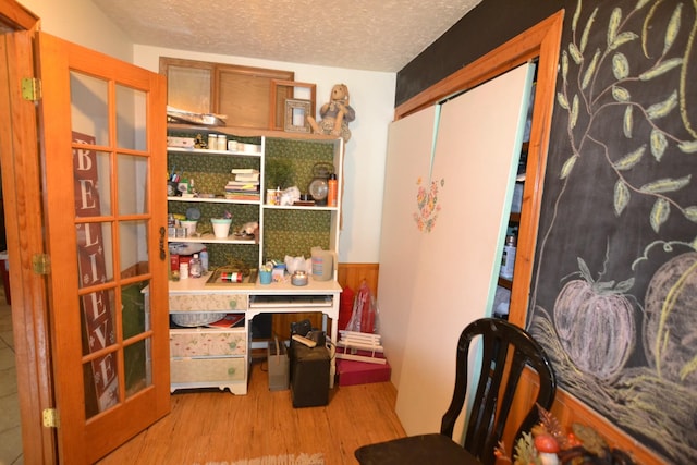 555 Myrick Branch Rd, Pulaski, TN 38478 - office area featuring wood finished floors and a textured ceiling