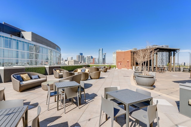 view of patio with an outdoor hangout area