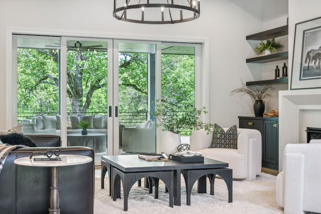 interior space featuring carpet flooring