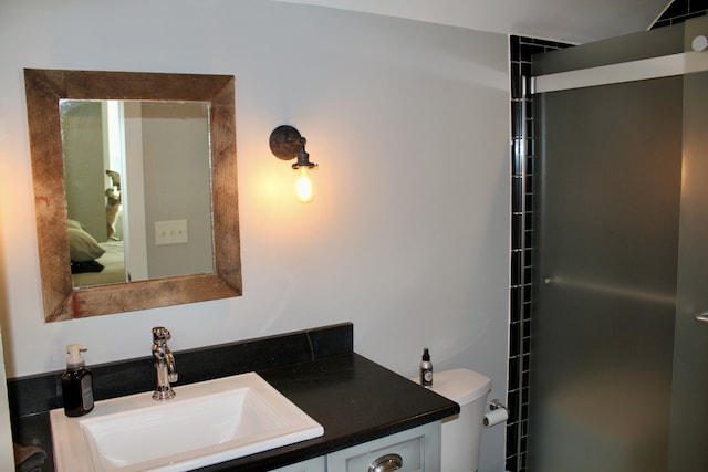 bathroom with toilet and vanity