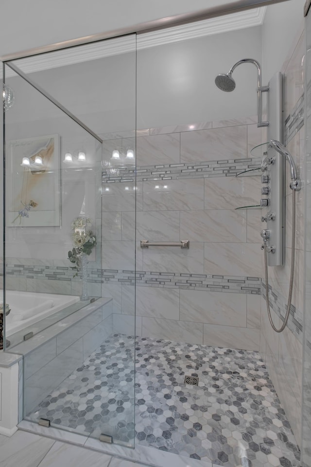 bathroom featuring walk in shower