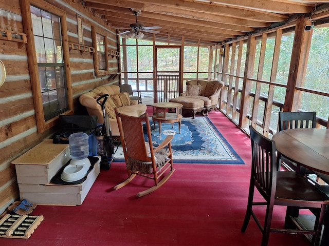 450 Pinson Ln, Big Sandy, TN 38221 - sunroom / solarium with an outdoor hangout area and a ceiling fan
