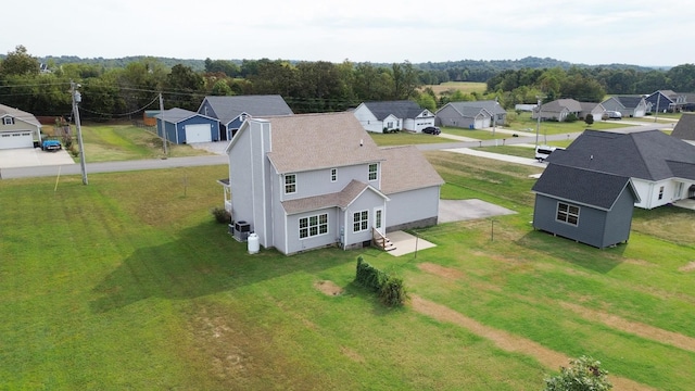 aerial view with a residential view