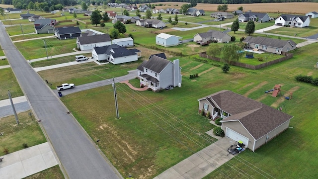 bird's eye view with a residential view