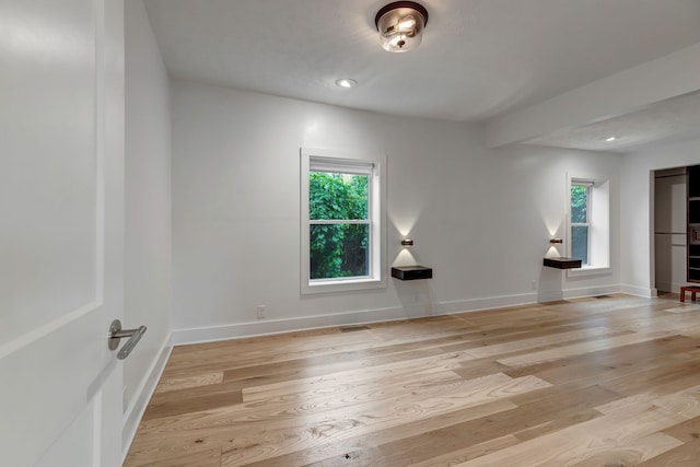 empty room featuring light hardwood / wood-style flooring