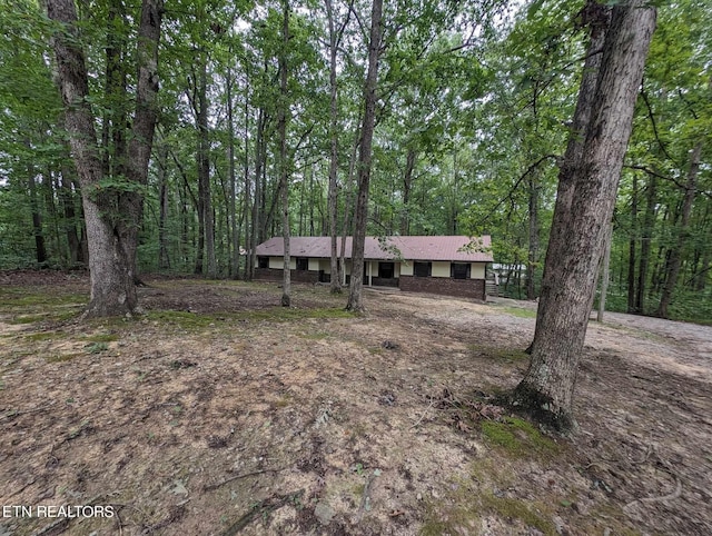 view of single story home