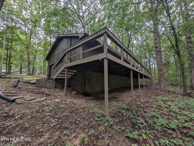 exterior space with a wooden deck