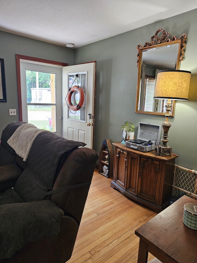 living room featuring light hardwood / wood-style floors