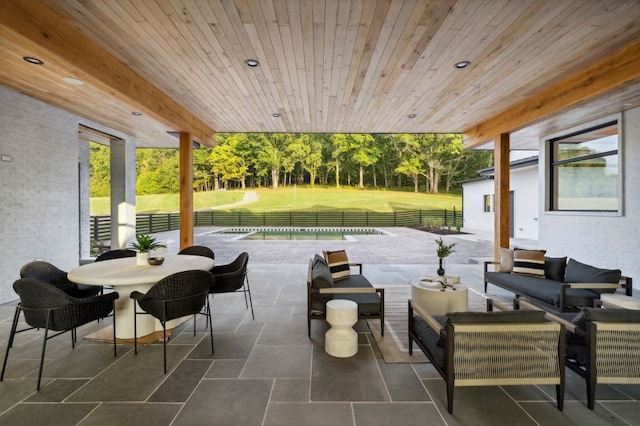 view of patio featuring an outdoor living space