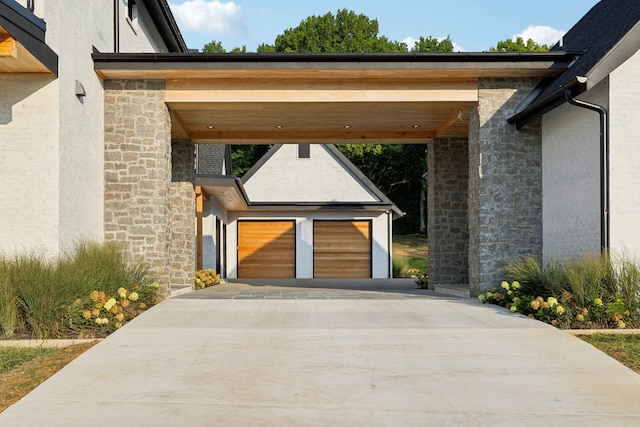 exterior space with a carport