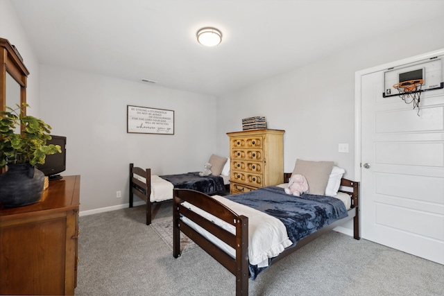 bedroom with carpet