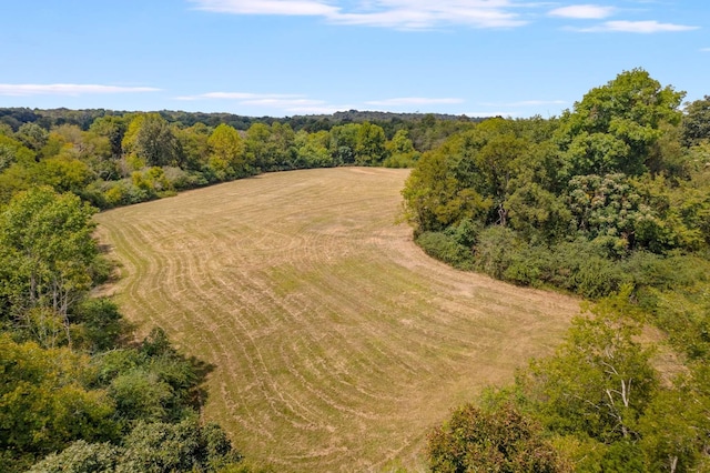 aerial view with a wooded view