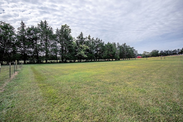 view of yard with a rural view