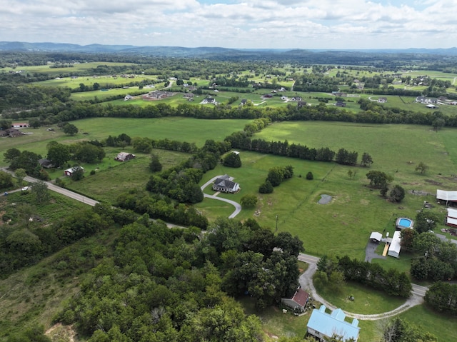 drone / aerial view featuring a rural view