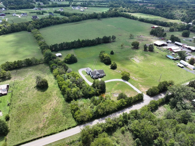 drone / aerial view featuring a rural view