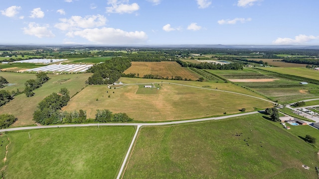 aerial view with a rural view