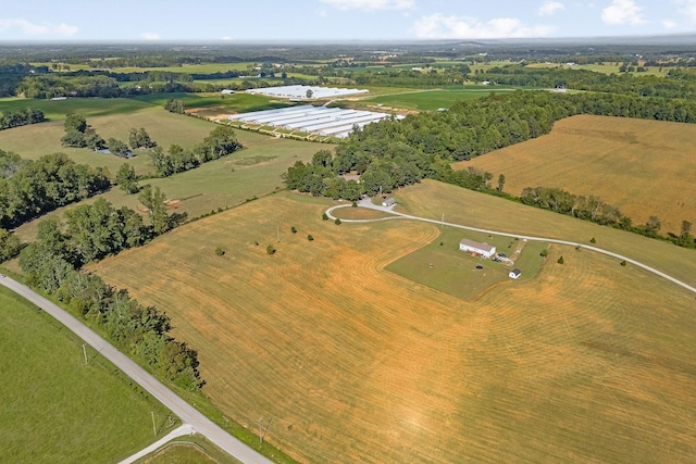 bird's eye view with a rural view