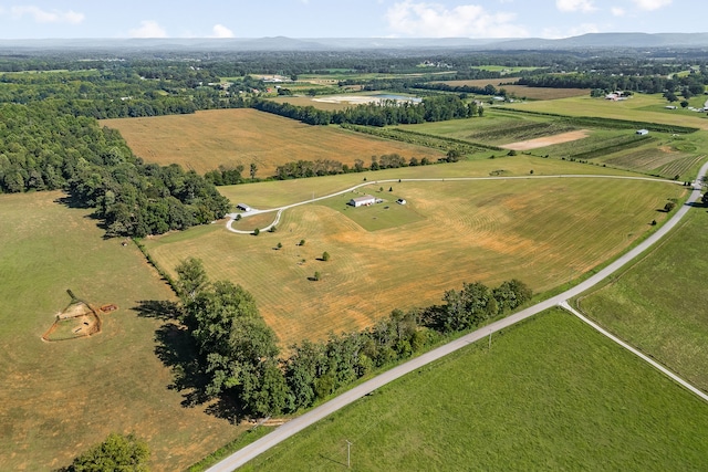 bird's eye view with a rural view