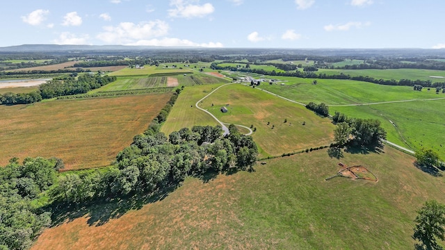 bird's eye view with a rural view