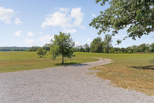 view of street with a rural view