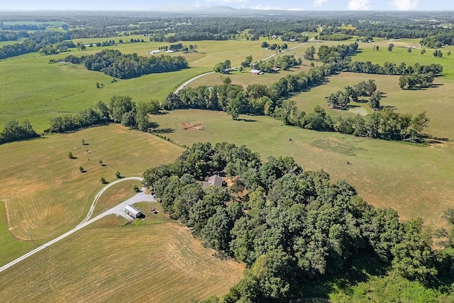 drone / aerial view with a rural view