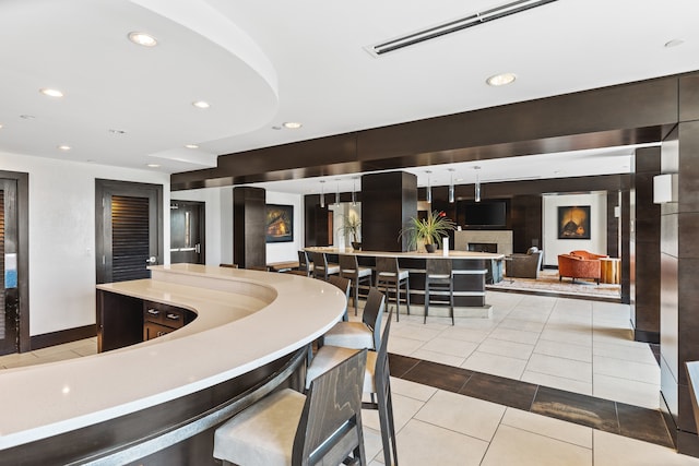 view of tiled dining area