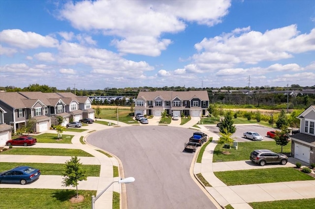 bird's eye view with a residential view