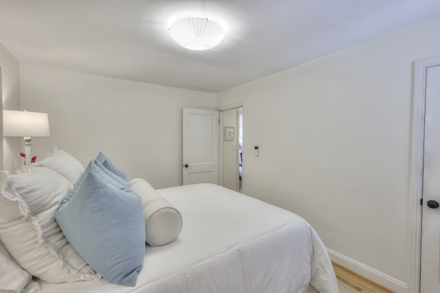 bedroom featuring light hardwood / wood-style flooring