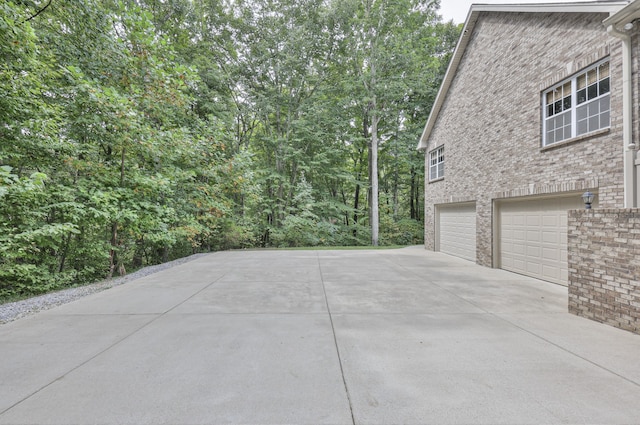 exterior space featuring a garage