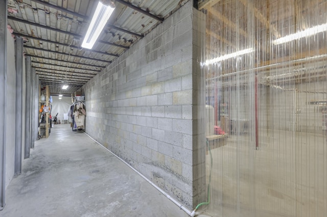 interior space featuring concrete floors