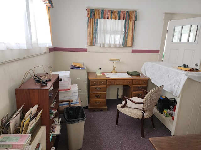 405 S Jackson St, Tullahoma, TN 37388 - office area with dark colored carpet and wainscoting