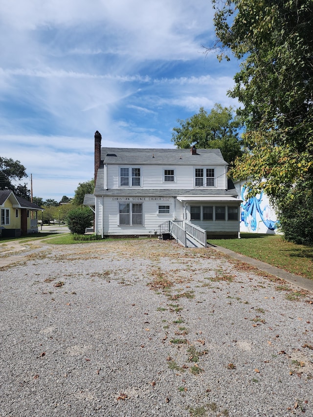 view of front of property with a deck