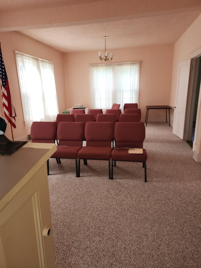 405 S Jackson St, Tullahoma, TN 37388 - living area featuring a notable chandelier and light colored carpet