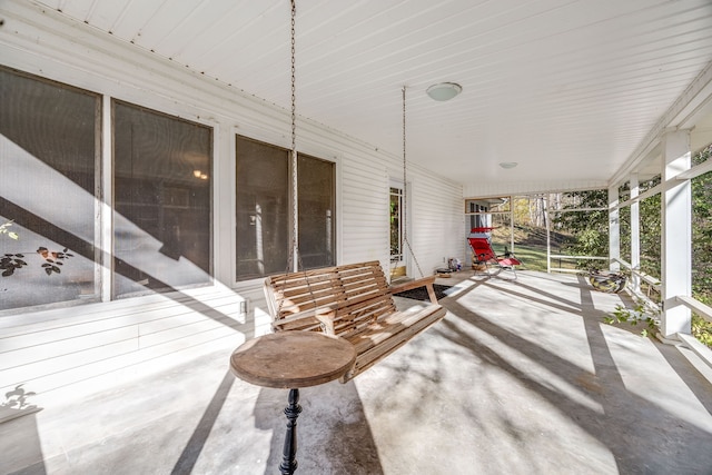 view of patio featuring a porch