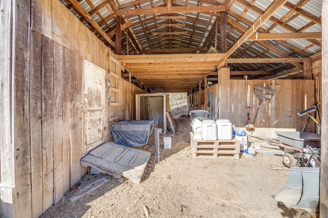 misc room with lofted ceiling