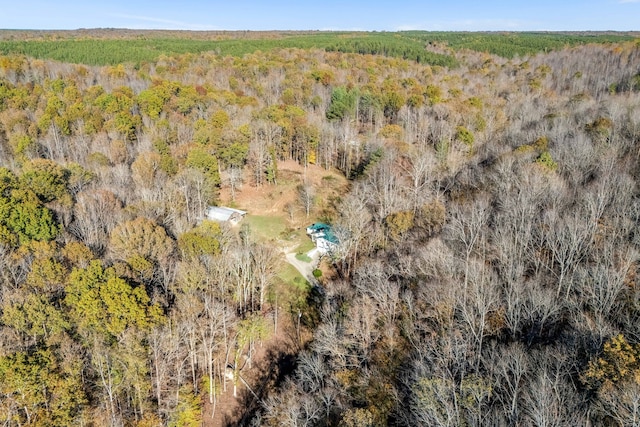 bird's eye view with a view of trees