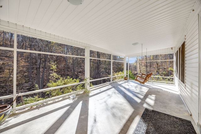 view of unfurnished sunroom