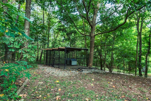 view of yard with an outdoor structure